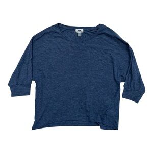 Old Navy Oversized Blue Pullover Sweater Top 3/4 Sleeve - Womens Size Small